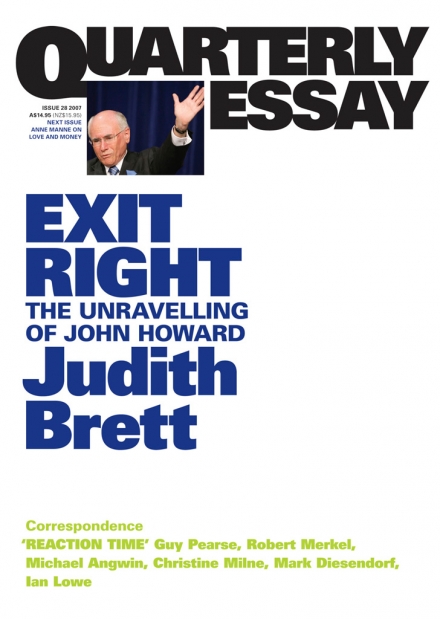 Quarterly Essay 28: Exit Right